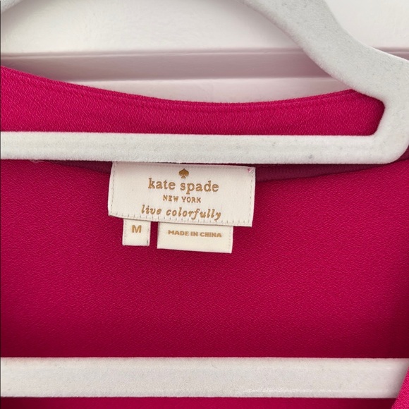 Kate Spade Women's Pink V-Neck Ruffle Sleeve Top M - Picture 2 of 10